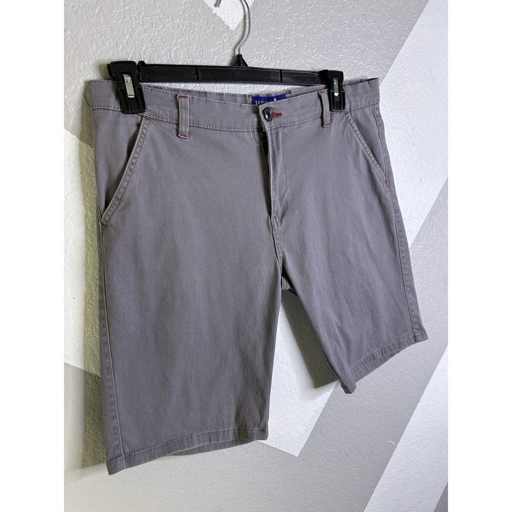 West Ace Mens Stretch Grey Shorts Size 34 Flat Front Inseam 8" - Picture 2 of 8
